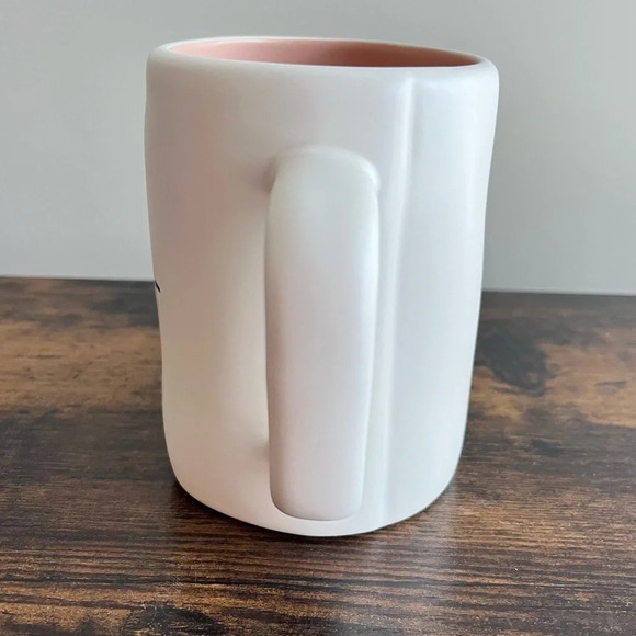 Rae Dunn| ‘Hop To It’ Spring Ceramic Hand-painted White Pink Mug - Picture 4 of 6